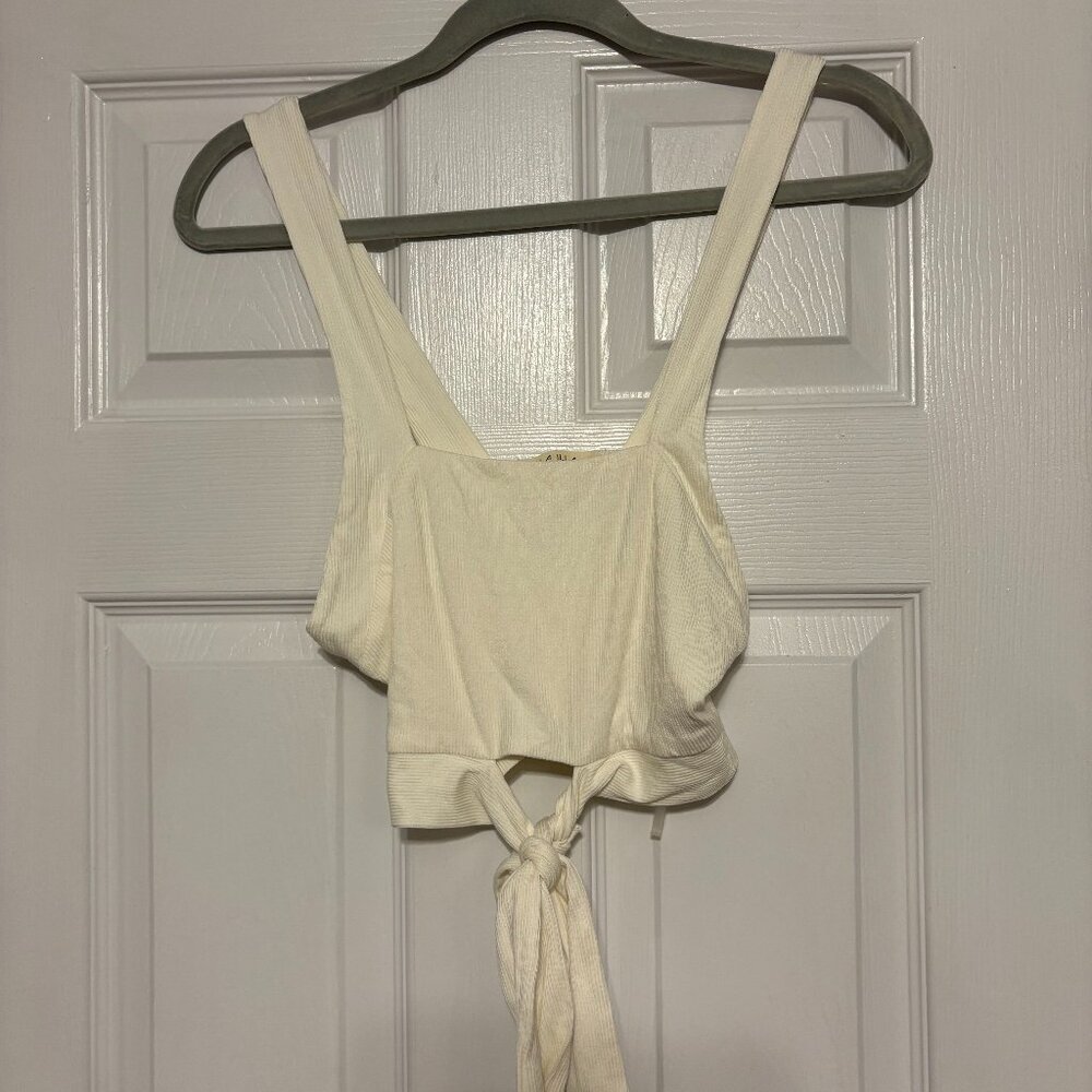 White cropped wrap tank